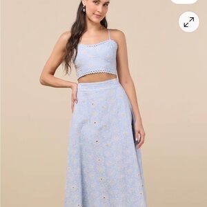 Lulu's Soft Blue Lace Detail Ensemble